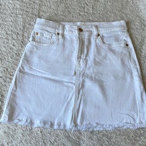7 For All Mankind White Denim Skirt